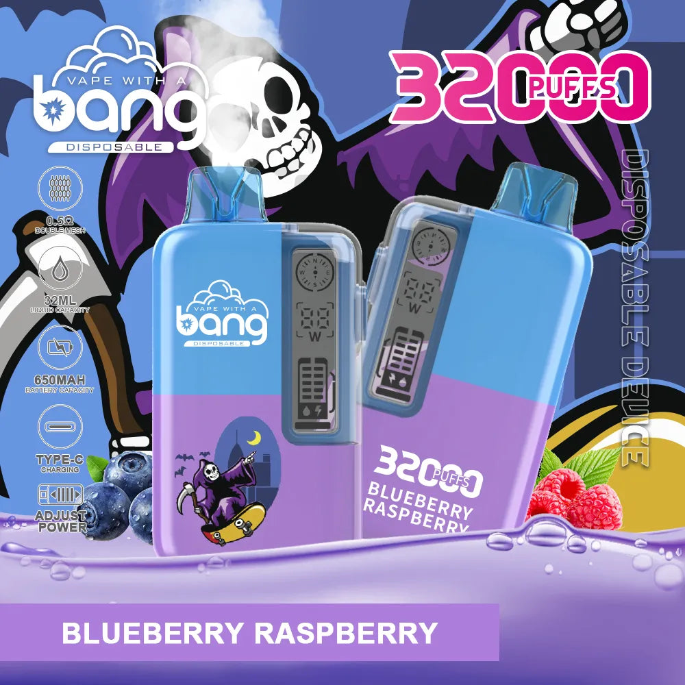 Bang 32000 Puffs Disposable Vape 32ml 0-5% Nicotine Smart Screen Display