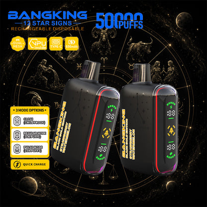 Bang King 12 Star Signs 50K 50000 Puffs Dual Mesh LED Display Disposable Vape