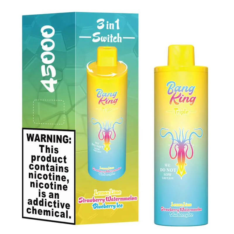 Bang King Triple 45000 45K Puffs Vape 3 in 1 Flavors Newest Original Rechargeable Disposable Vape