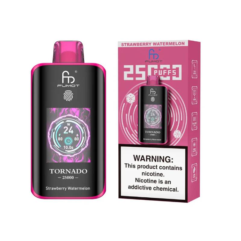 🧊 Fumot Tornado 25K – Disposable Vape with Dual-Mesh Coil & LED Display🍓🥭🍏