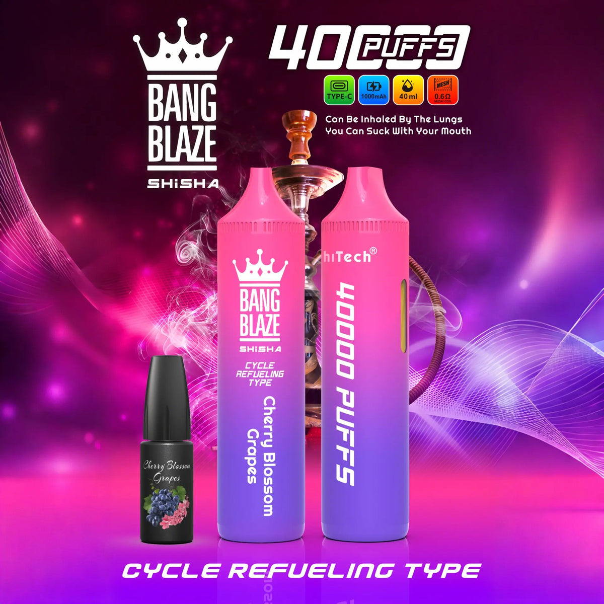 Bang Blaze 40k 40000 Puffs 2% 5% Nicotine Riginal Refillable Oil Vape