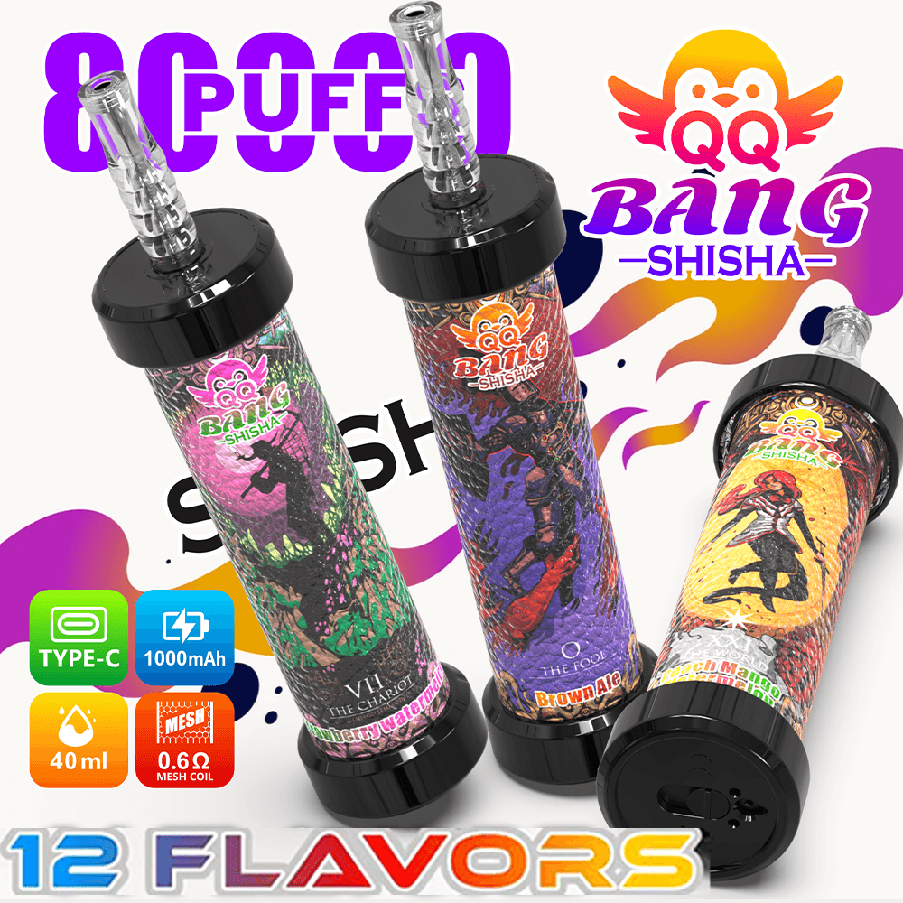 QQ Bang Shisha 80K Leather Edition Disposable Vape – Rechargeable DTL Big Cloud Hookah Vape  - BangVapes