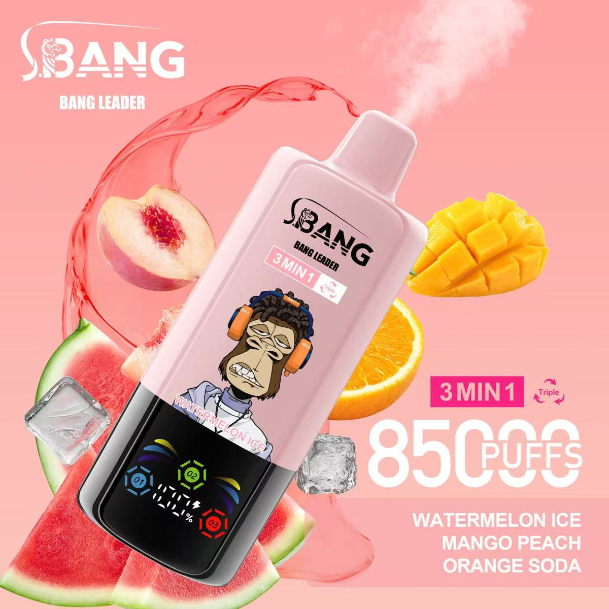 Bang Leader 85000 Puffs 3-in-1 Flavors Disposable Vape 60ml 0-5% Nicotine