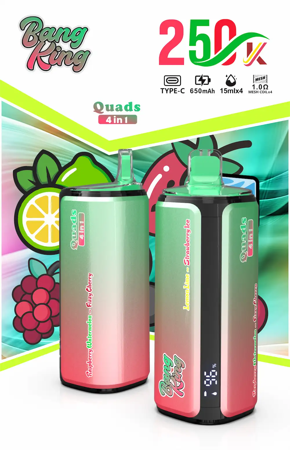 Bang King 250000 (250K) Puffs 4 in 1 Disposable Vape