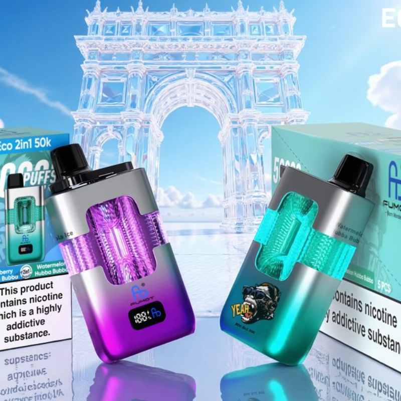 💨Fumot ECO 2 in 1 50K • 50,000 Puffs • Disposable Vape 🍉🍇🍊🍒