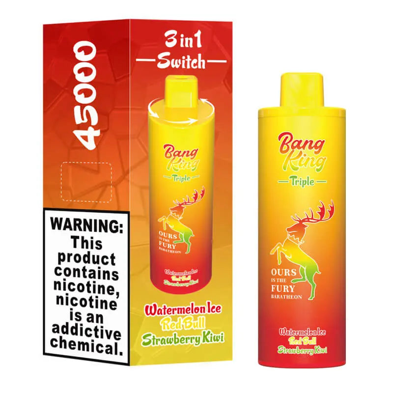 Bang King Triple 45000 45K Puffs Vape 3 in 1 Flavors Newest Original Rechargeable Disposable Vape