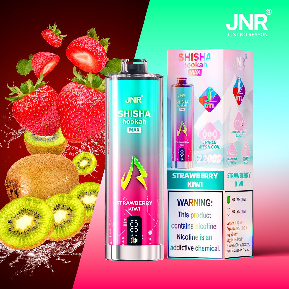 JNR Shisha Max 22000 22K Puffs Original Hookah Edition Disposable Vape Pen