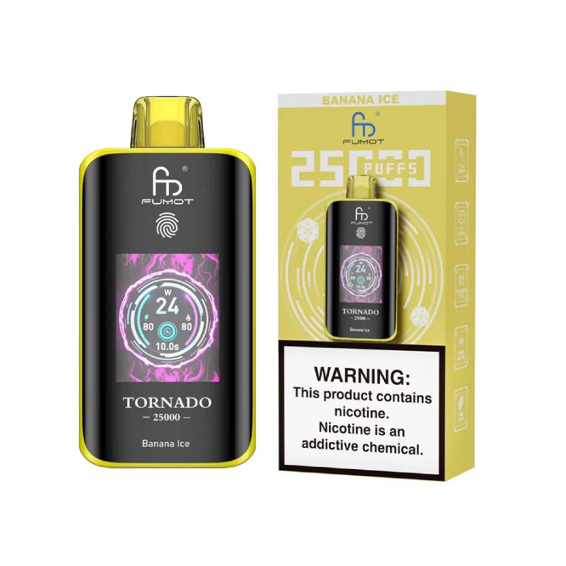 🧊 Fumot Tornado 25K – Disposable Vape with Dual-Mesh Coil & LED Display🍓🥭🍏