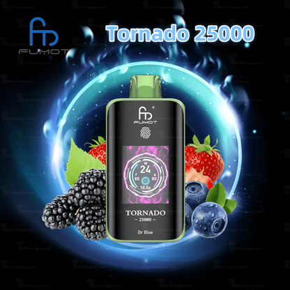 🧊 Fumot Tornado 25K – Disposable Vape with Dual-Mesh Coil & LED Display🍓🥭🍏