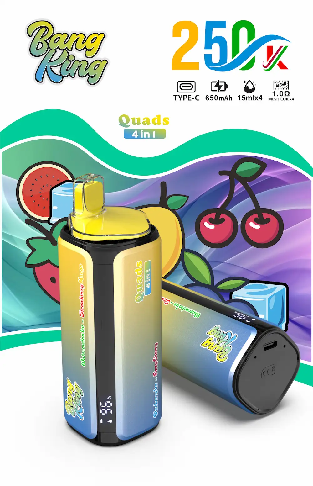 Bang King 250000 (250K) Puffs 4 in 1 Disposable Vape