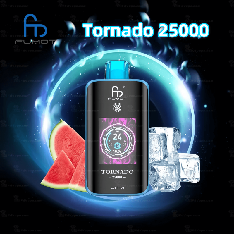 🧊 Fumot Tornado 25K – Disposable Vape with Dual-Mesh Coil & LED Display🍓🥭🍏