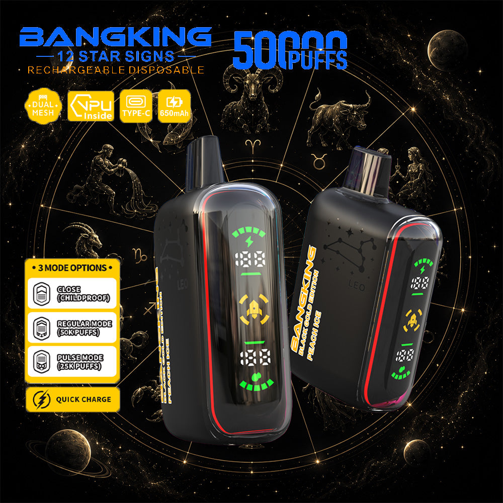Bang King 12 Star Signs 50K 50000 Puffs Dual Mesh LED Display Disposable Vape
