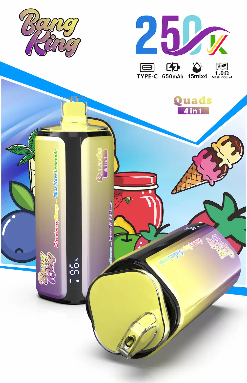 Bang King 250000 (250K) Puffs 4 in 1 Disposable Vape