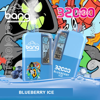 Bang 32000 Puffs Disposable Vape 32ml 0-5% Nicotine Smart Screen Display