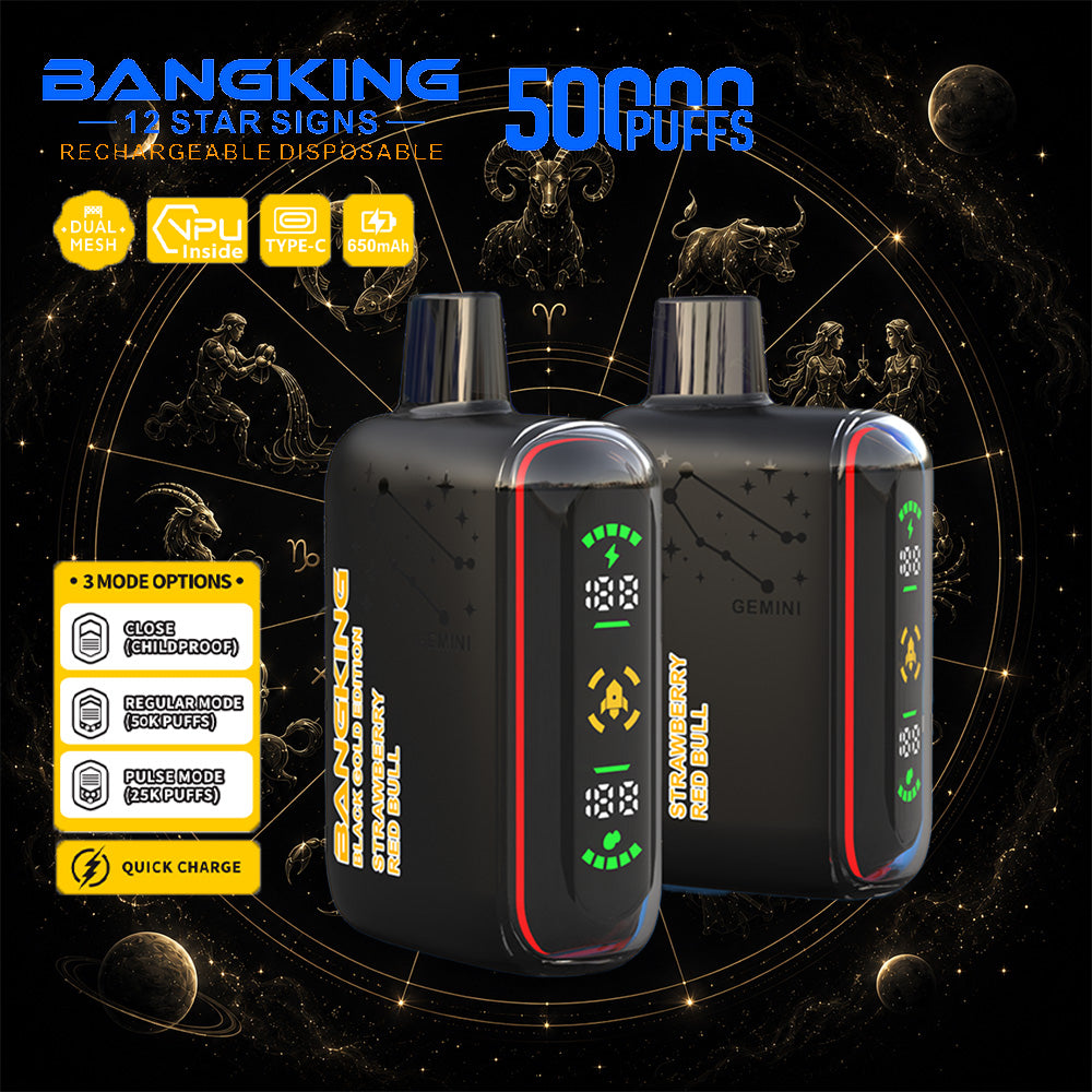 Bang King 12 Star Signs 50K 50000 Puffs Dual Mesh LED Display Disposable Vape