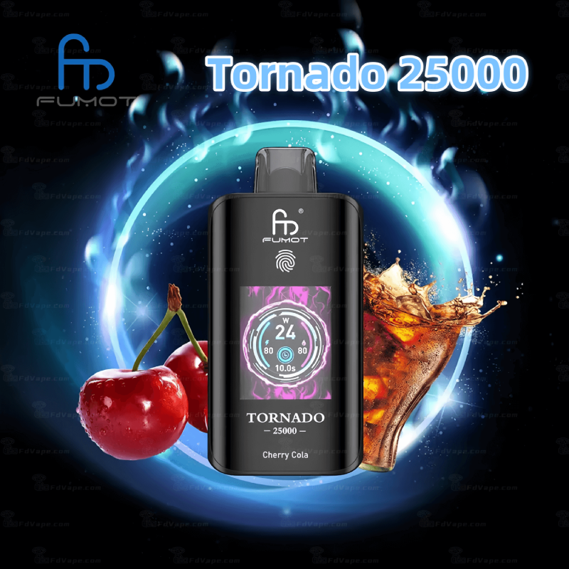 🧊 Fumot Tornado 25K – Disposable Vape with Dual-Mesh Coil & LED Display🍓🥭🍏