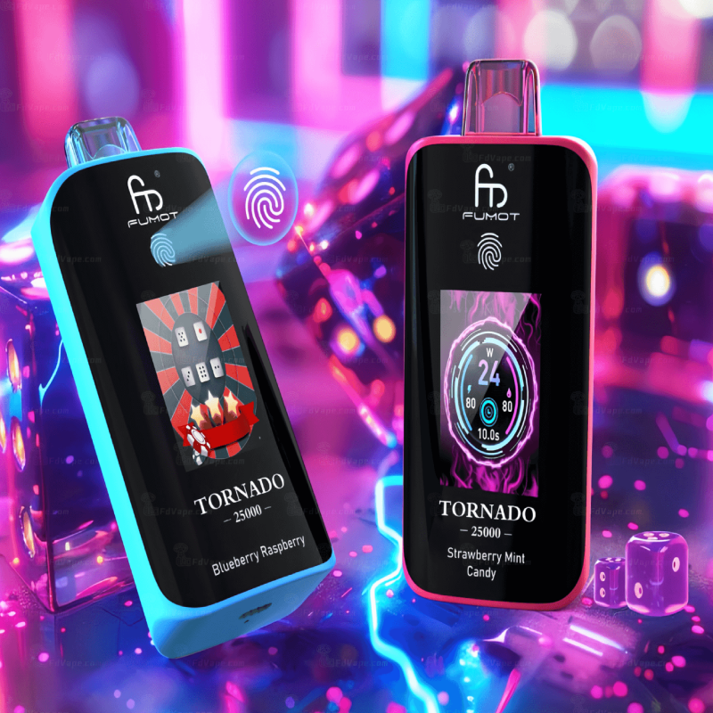 🧊 Fumot Tornado 25K – Disposable Vape with Dual-Mesh Coil & LED Display🍓🥭🍏