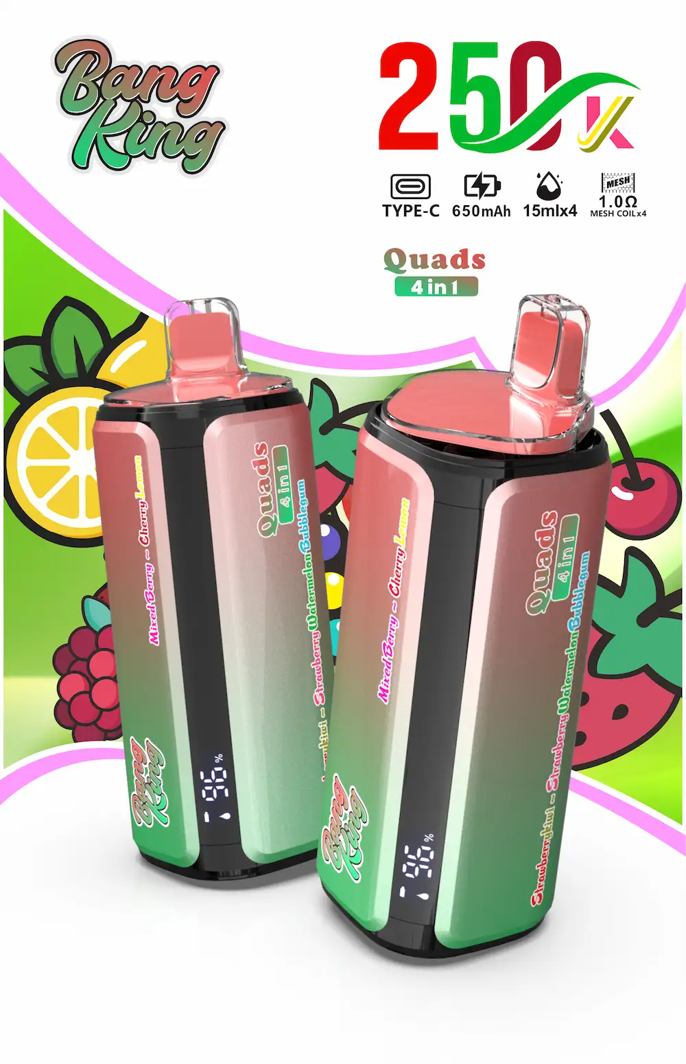Bang King 250000 (250K) Puffs 4 in 1 Disposable Vape