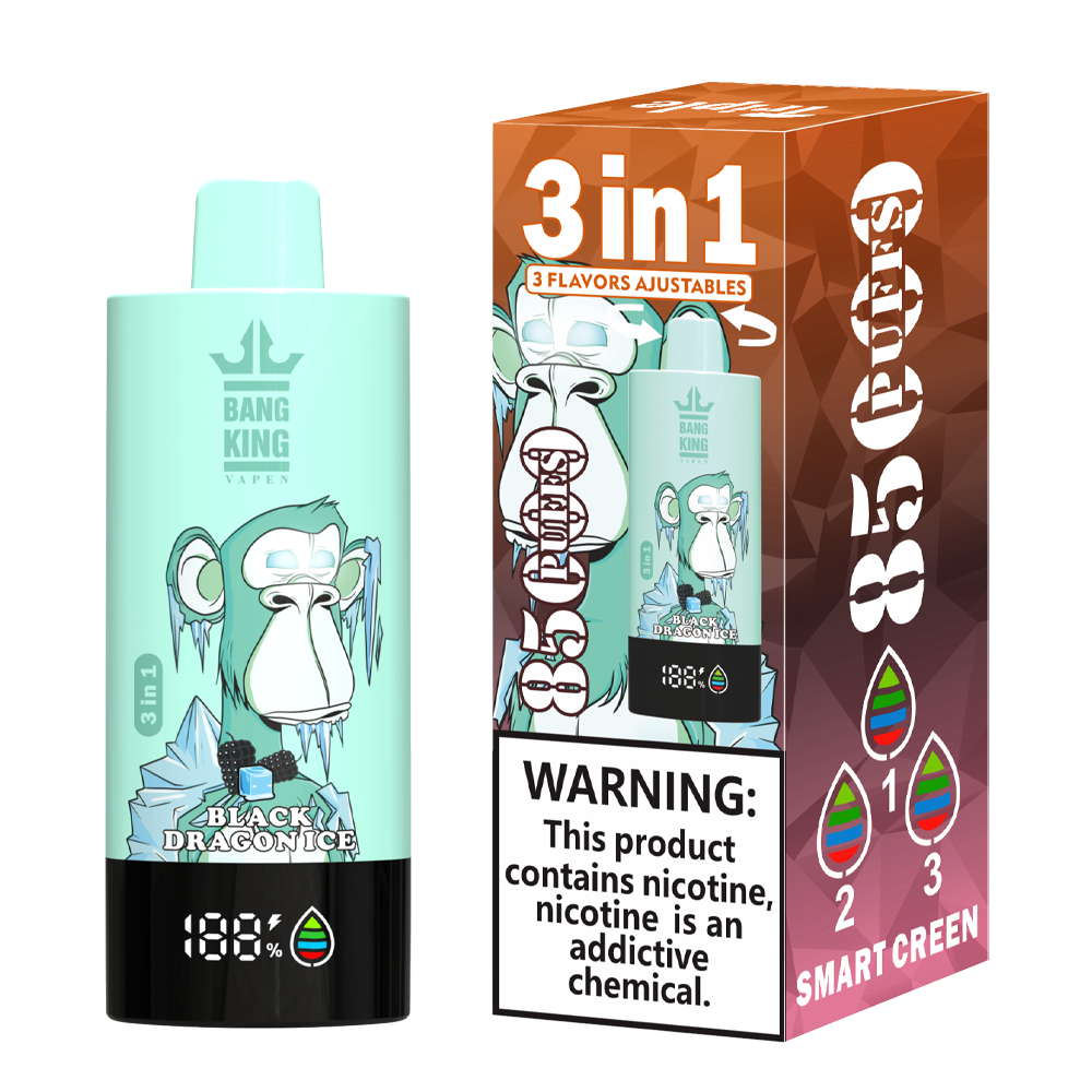 Bang King 85000 85k Puffs 3 in 1 Flavors Newest Original Rechargeable LCD Display Disposable Vape