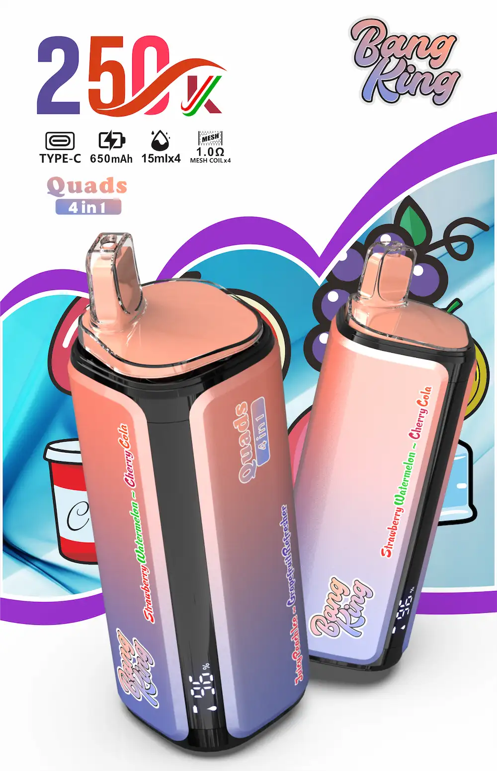 Bang King 250000 (250K) Puffs 4 in 1 Disposable Vape