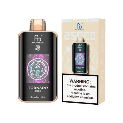 🧊 Fumot Tornado 25K – Disposable Vape with Dual-Mesh Coil & LED Display🍓🥭🍏