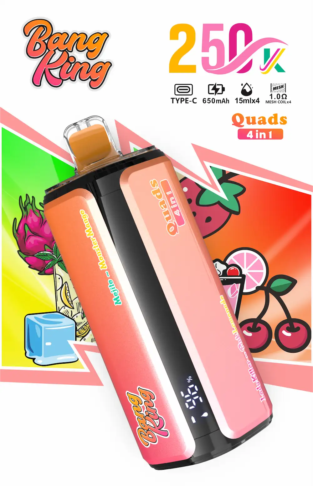 Bang King 250000 (250K) Puffs 4 in 1 Disposable Vape