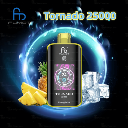🧊 Fumot Tornado 25K – Disposable Vape with Dual-Mesh Coil & LED Display🍓🥭🍏