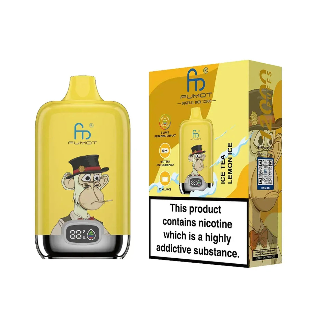 ⭐ Fumot Tornado Digital Box 12K – Disposable Vape with 50+ Flavors 🍇🍉🍋