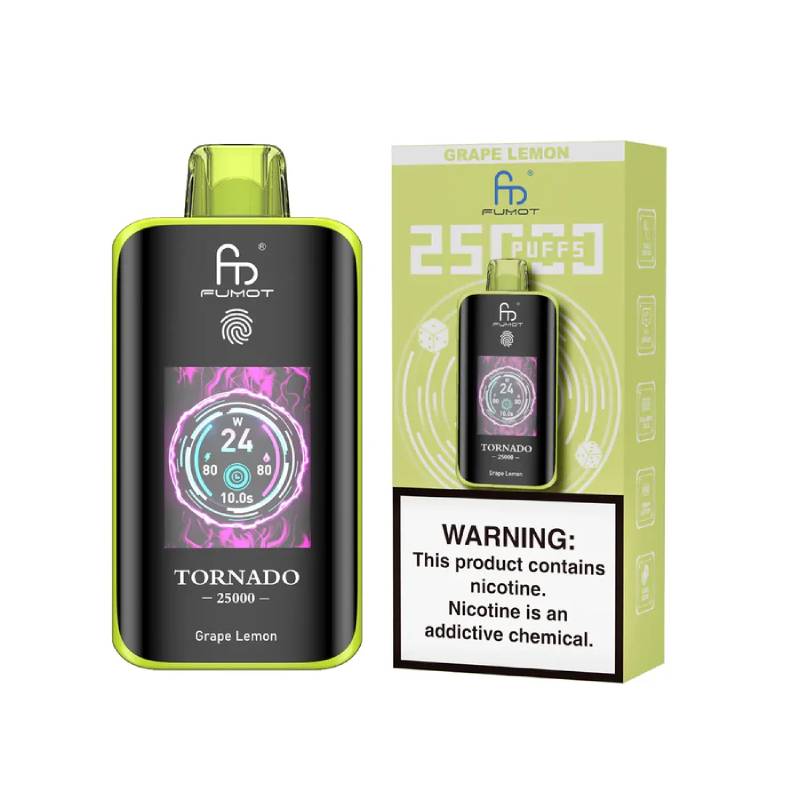 🧊 Fumot Tornado 25K – Disposable Vape with Dual-Mesh Coil & LED Display🍓🥭🍏