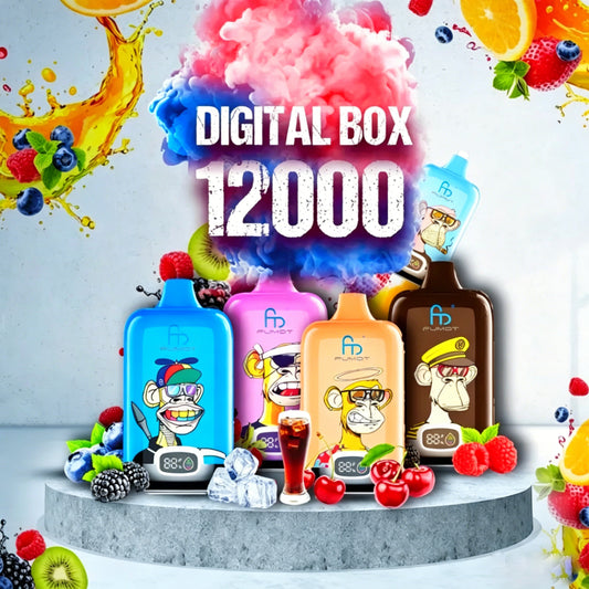 ⭐ Fumot Tornado Digital Box 12K – Disposable Vape with 50+ Flavors 🍇🍉🍋