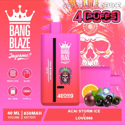Bang Blaze 40000 40K Puffs 2% 3% 5% Nicotine Double Taste Disposable Vape