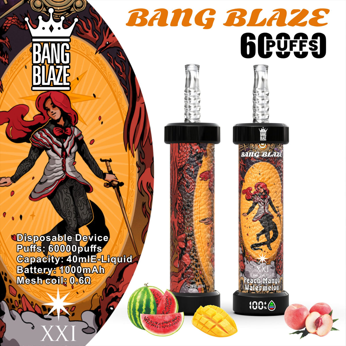 Bang Blaze 60k 60000 Puffs Latest Original LCD Display Disposable Vape Pen