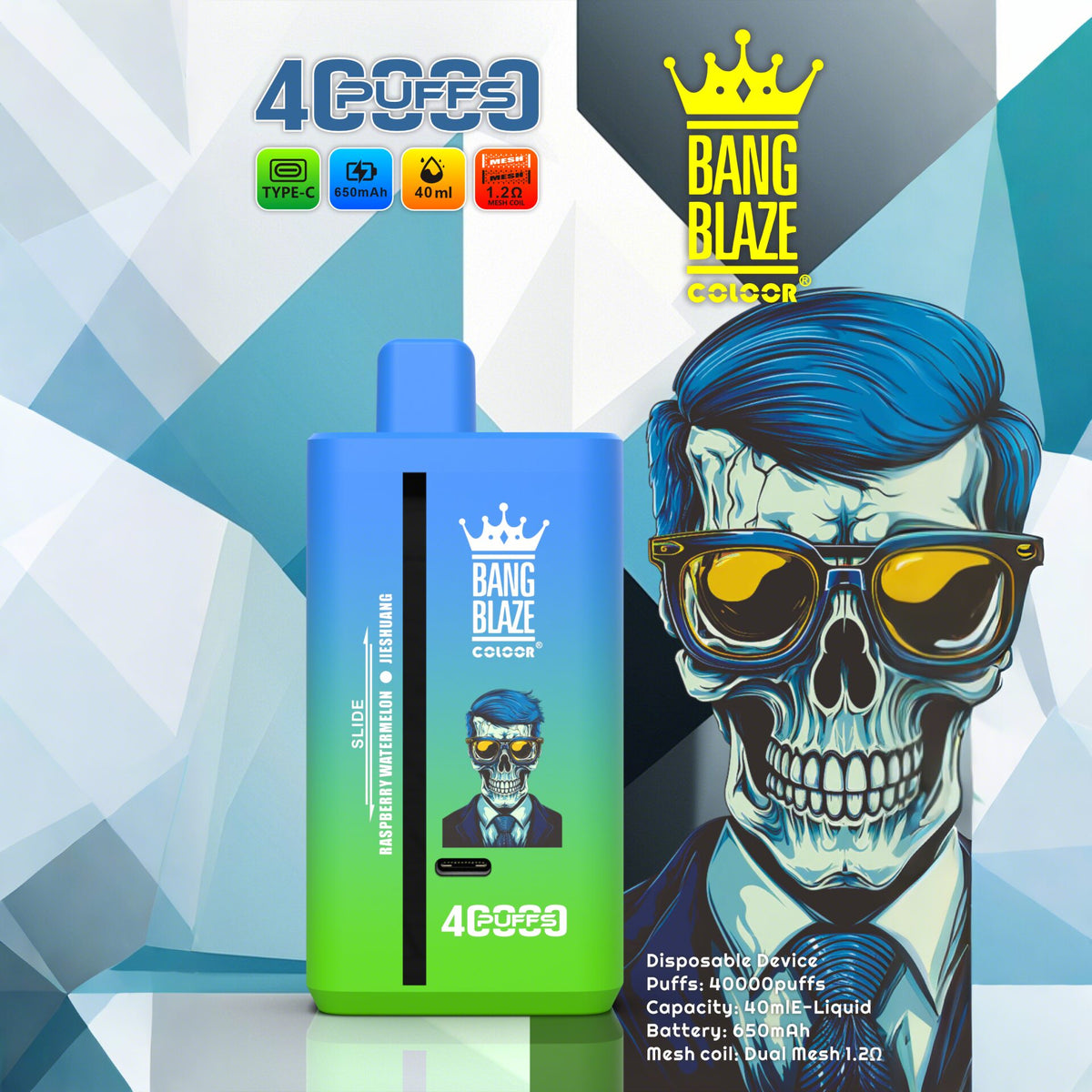 Bang Blaze 40000 40K Puffs 2% 3% 5% Nicotine Double Taste Disposable Vape