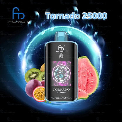 🧊 Fumot Tornado 25K – Disposable Vape with Dual-Mesh Coil & LED Display🍓🥭🍏