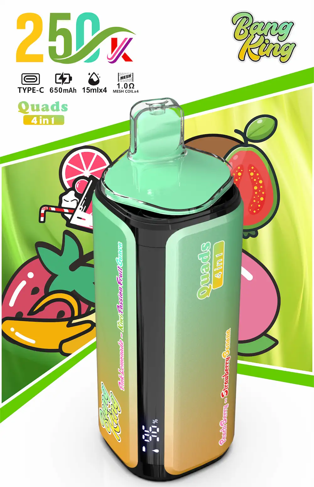 Bang King 250000 (250K) Puffs 4 in 1 Disposable Vape