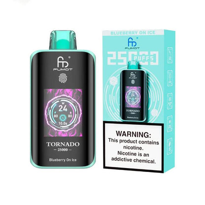 🧊 Fumot Tornado 25K – Disposable Vape with Dual-Mesh Coil & LED Display🍓🥭🍏