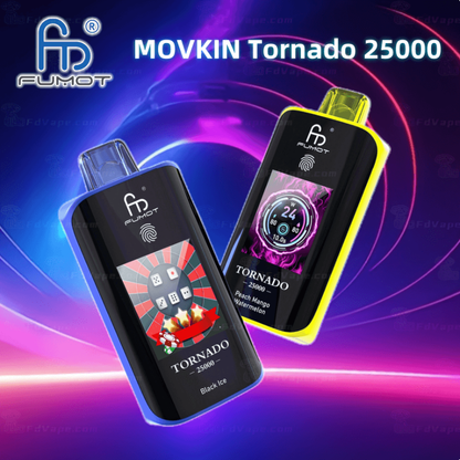 🧊 Fumot Tornado 25K – Disposable Vape with Dual-Mesh Coil & LED Display🍓🥭🍏