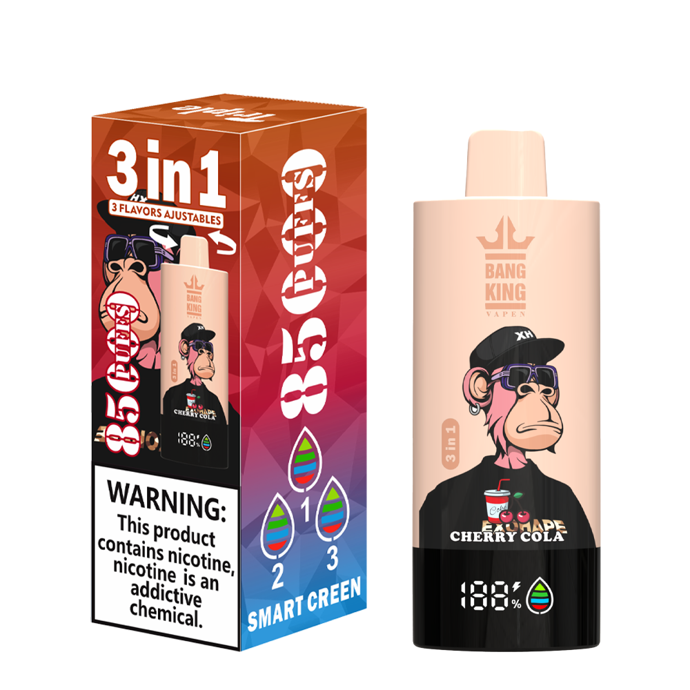 Bang King 85000 85k Puffs 3 in 1 Flavors Newest Original Rechargeable LCD Display Disposable Vape