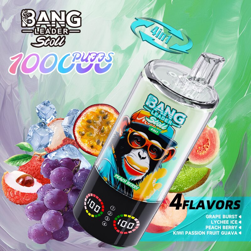 Bang Leader Stoll 100K 100000 Puffs 4 in 1 Flavors & Quad Mesh Coil LED Display Disposable Vape