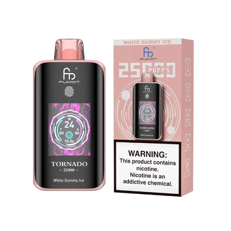 🧊 Fumot Tornado 25K – Disposable Vape with Dual-Mesh Coil & LED Display🍓🥭🍏